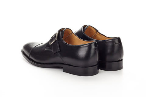 Mens Single Monk Strap Shoes NERO